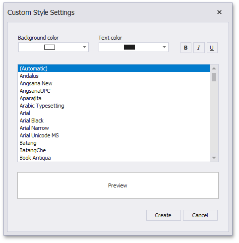 choose custom font color for outlook conditional formatting