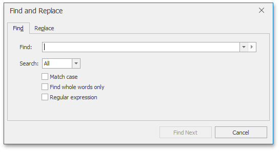 RTEFindAndReplaceFindDialog