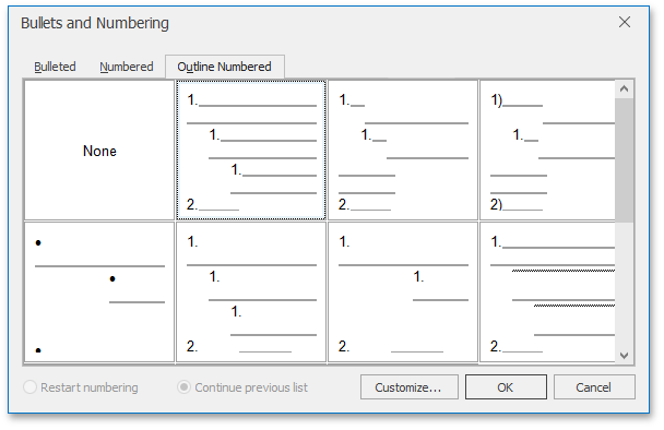 RTEMultilevelListCustomizeLayout