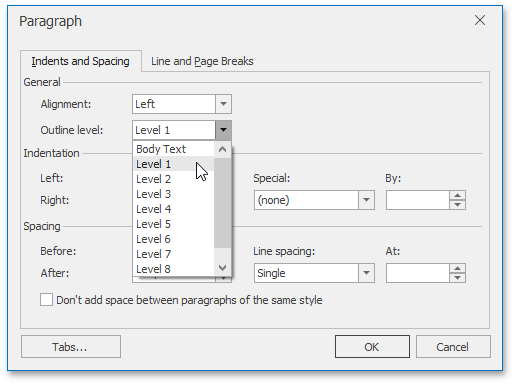 RTE_TOC_ParagraphDialog