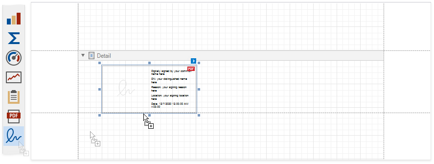 Drop PDF Signature from the Toolbox