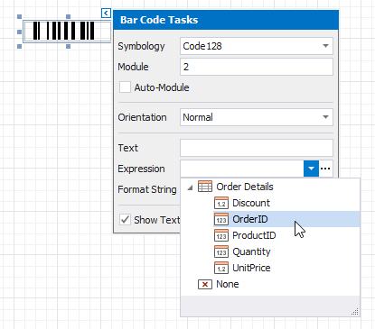 Add Barcodes to a Report