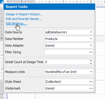 Update Report Data Bindings
