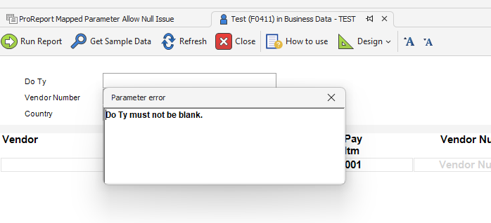 Mapped Required Parameter