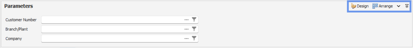 Parameter Panel Arrangement