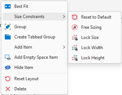Right Click Arrange Menu