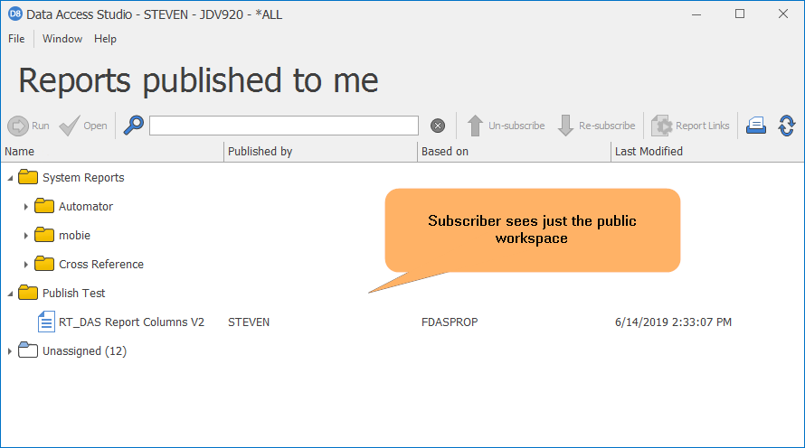 Subscriber Window