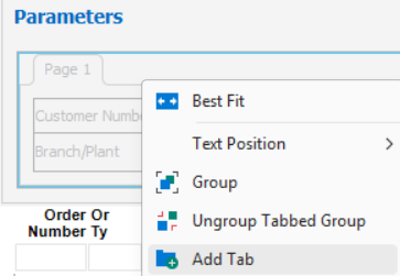 Tabbed Group Options